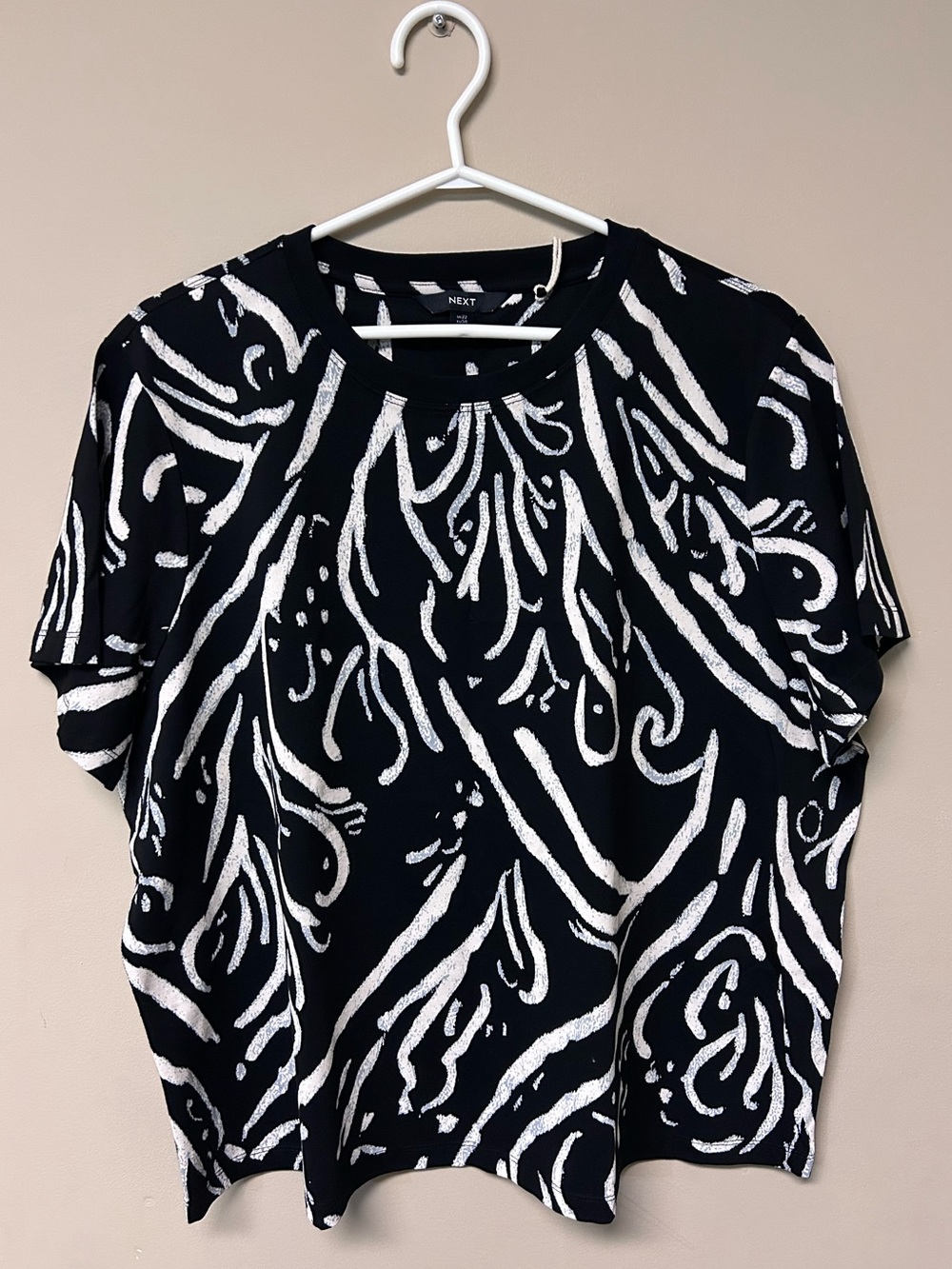 next Black & White Abstract Printed Short Sleeve Tee